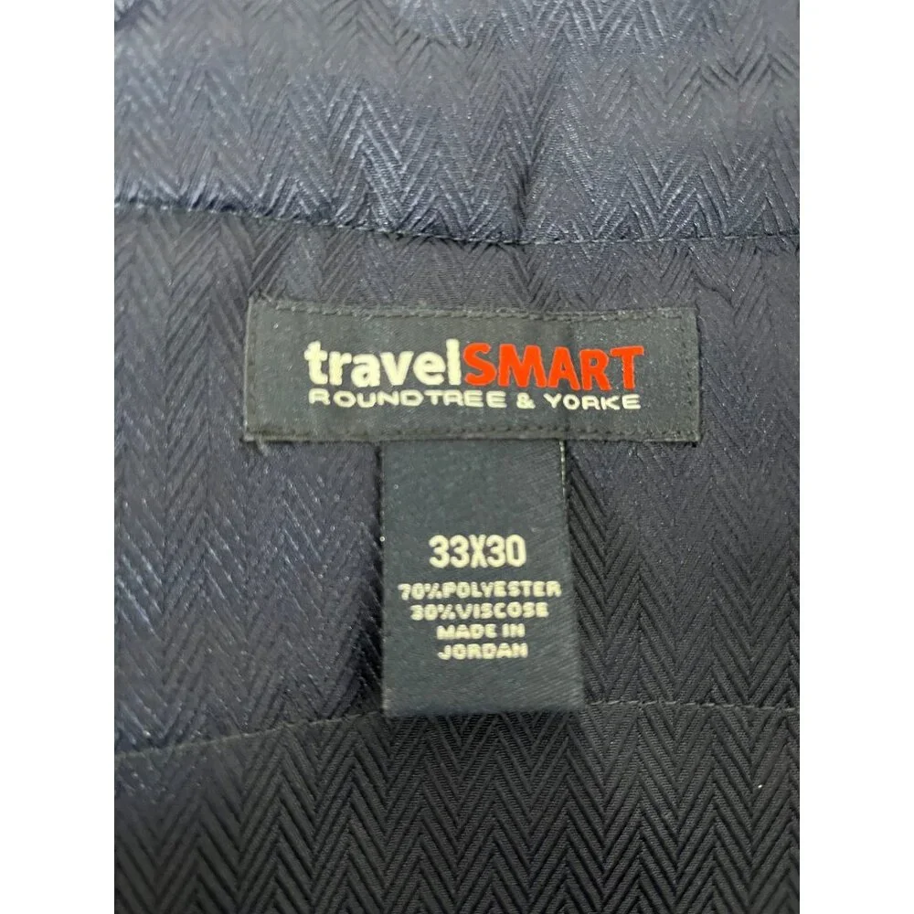 Roundtree &‎ Yorke TravelSmart Mens Dress Pants 33x30 Polyester Viscose Gray